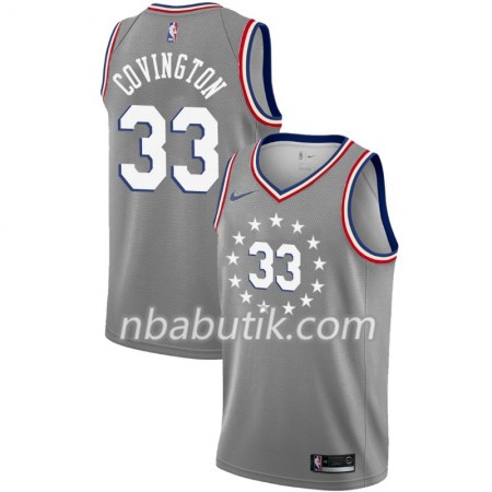 NBA Mænd Trøje Philadelphia 76ers Robert Covington 33 2018-19 Nike City Edition Grå Swingman NBA Mænd Trøje Philadelphia 76ers Robert Covington 33 2018-19 Nike City Edition Grå Swingman